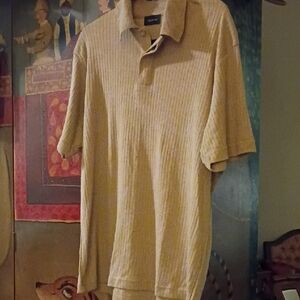 Vintage Claiborne Beige Polo Dress Shirt